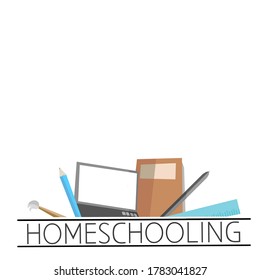 flat design of homeschool banners