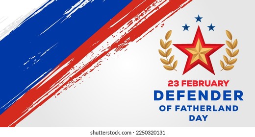 banner horizontal de diseño plano 23 de febrero Día del defensor de la patria 