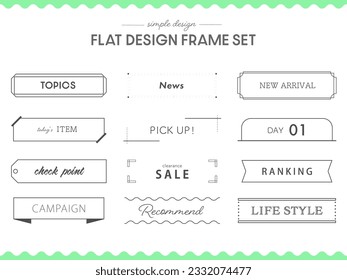 Flat design horizontal line frame set