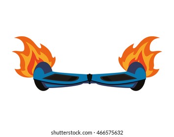 flat design horverboard in flames icon vector illustration