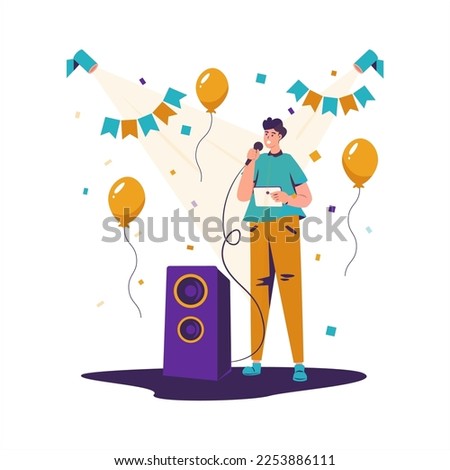 Flat design host of opening ceremony