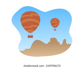 flat design hot air balloon ride