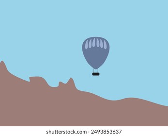 flat design hot air balloon vector illustration