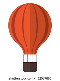 flat design hot air balloon icon vector illustration