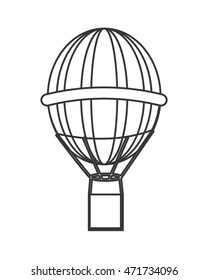 flat design hot air balloon icon vector illustration