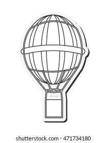 flat design hot air balloon icon vector illustration