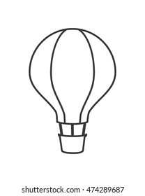 flat design hot air balloon icon vector illustration