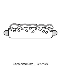 flat design hot dog icon vector illustration