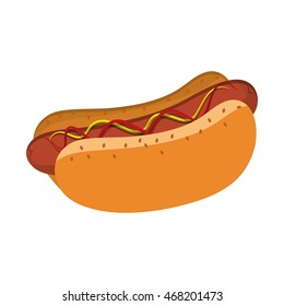 flat design hot dog icon vector illustration