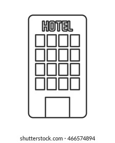 flat design hotel building icon vector illustration