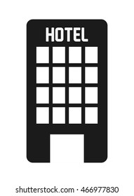 flat design hotel building icon vector illustration