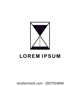 Logo für stündlich gestaltetes Flachglas. Retro Vintage. Vorlage Logo, Vektorgrafik. Liniendesign 