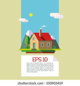 Flat design house background