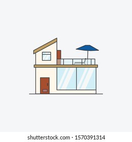 Flat design house minimalist illustration