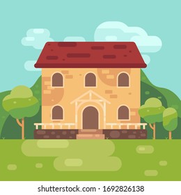 Ilustración vectorial de la casa de diseño plano
