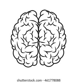 flat design human brain icon vector illustration