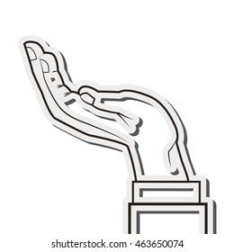 flat design human hand icon vector illustration