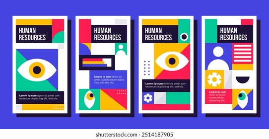 Flat design human resources instagram stories vector design in eps 10