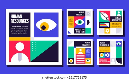 Flat design human resources instagram post vector design in eps 10