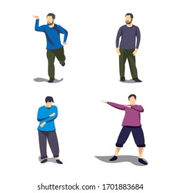 flat design human weird pose. vector illustration