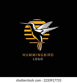 flat design hummingbird logo template