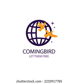 flat design hummingbird logo template