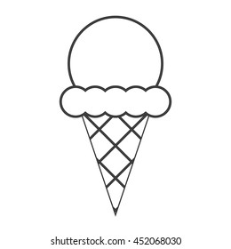flat design ice cream cone icon vector illustration