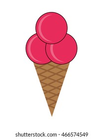 flat design ice cream cone icon vector illustration