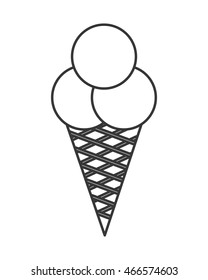 flat design ice cream cone icon vector illustration