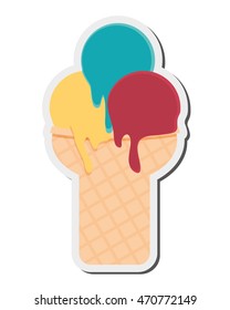 flat design ice cream cone icon vector illustration