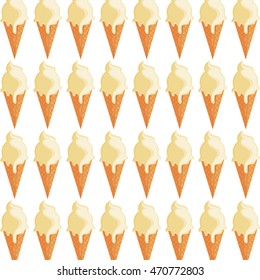 flat design ice cream cone pattern icon vector illustration