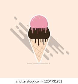 flat design ice cream summer with sweet food
