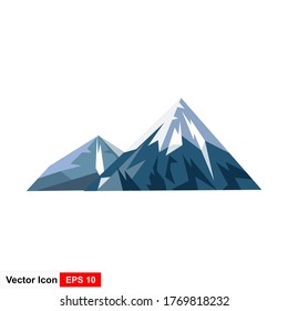 Flat design ice mountain icon vector illustration.