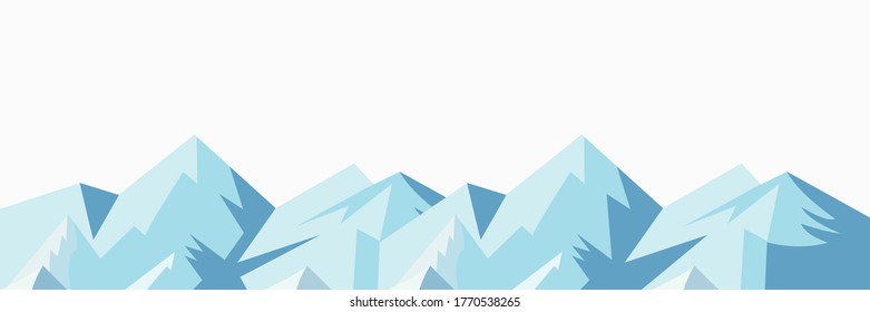 Flat design ice mountain icon vector illustration.