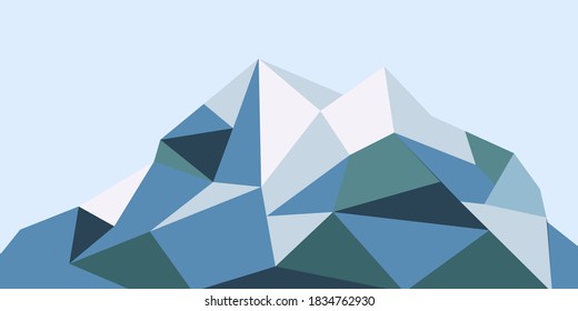 Flat design ice mountain icon vector illustration.