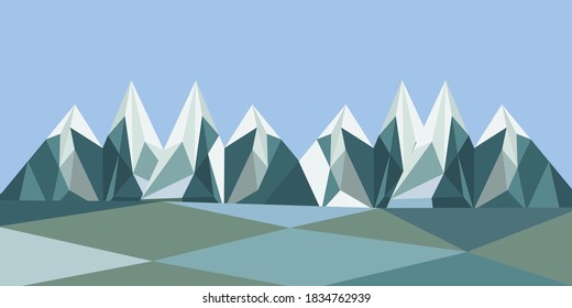 Flat design ice mountain icon vector illustration.