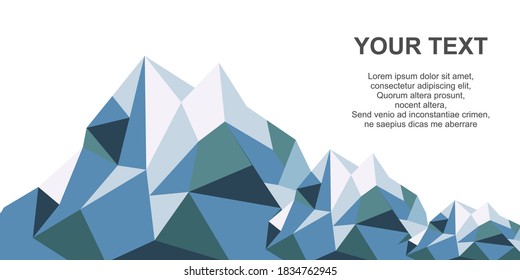 Flat design ice mountain icon vector illustration.