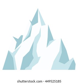 flat design ice mountain icon vector illustration