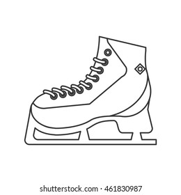 flat design ice skates icon vector illustration