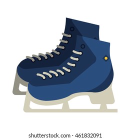 flat design ice skates icon vector illustration