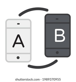 A flat design, icon of ab testing