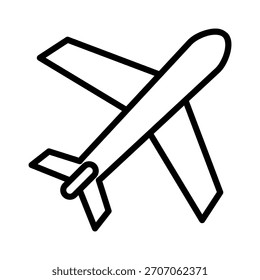 Icono de diseño plano de un avión. Ilustración vectorial para viajes aéreos, transporte y turismo.