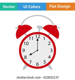 Flat design icon of Alarm clock in ui colors. Vector illustration.