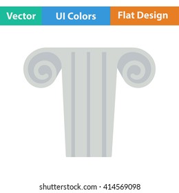 Flat design icon of antique column in ui colors. Vector illustration.