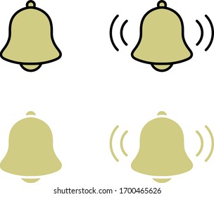 flat design icon of bell and alarm.simple design.
It's vector file.