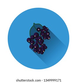 Flat design icon of Black currant in ui colors. Vector illustration.