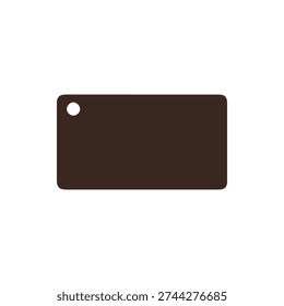 A flat design icon of a blank dark brown tag or label with rounded corners and a punch hole. Ideal for pricing branding and UI design elements. - Powered by Shutterstock - Get 15% off with code: PIKWIZARD15