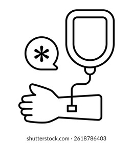 Flat design icon of blood donation