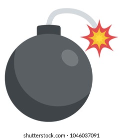 Flat design icon of bomb