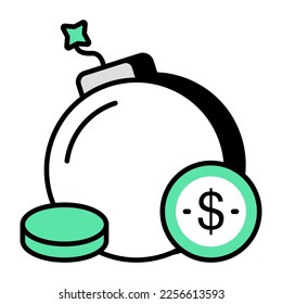 A flat design, icon of bomb